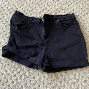 Black Denim Shorts